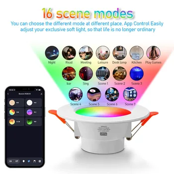 10 Вт RGB Светодиодная Лампа Tuya Dimmable Downlight Spotlight Bluetooth-Совместимая Лампа 85-265 В С Управлением Приложением Декоративный Ночник