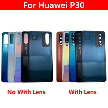 10 шт. Задняя крышка аккумулятора задняя дверь 3D стеклянная панель для Huawei P30 с объективом камеры