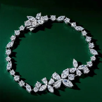 100% Стерлинговое серебро 925 пробы, модный женский браслет-цепочка с бриллиантами Mozan, ювелирные изделия премиум-класса для вечеринок оптом