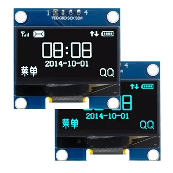 1ШТ 1,3-дюймовый OLED-модуль белого синего цвета SH1106 Drive IC 12864 I2C Порт связи 128x64 IIC интерфейс