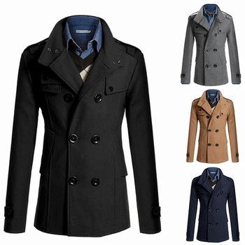 2022 Совершенно Новые Мужские куртки, Ремонтные Шерстяные Мужские Куртки, Пальто для Мужчин, Двубортное Пальто, Утолщенная Мужская Куртка