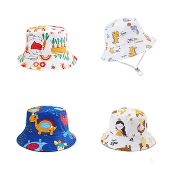 2023 весенняя дышащая шляпа-зонт оптом 48 стилей, детская мультяшная шляпа рыбака для мальчиков и девочек, шапочка для бассейна с принтом 52-54 см