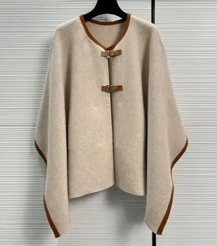 2023 осень-зима дизайнерское 100% Кашемировое новое поступление Брендовое пальто-Накидка класса люкс на зиму для женщин