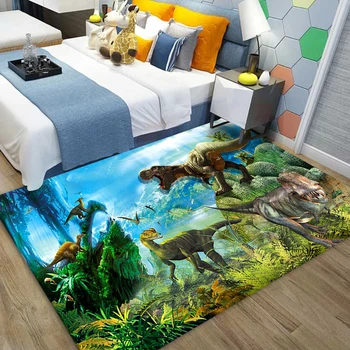 3D-ковер с АНИМЕ-динозавром, фланелевые коврики для детской комнаты, противоскользящие игровые коврики для ползания ребенка, ковер для спальни подростка, ковер для детской комнаты
