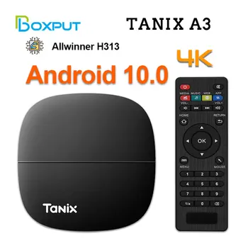 4K HD Smart TV Box Tanix A3 Android 10,0 Allwinner H313 H.265 RAM 1G ROM 8G 2,4 G Wifi Голосовая телеприставка TF Карта 64G Медиаплеер