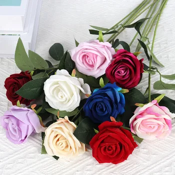 5 упаковок для свадьбы в отеле и на День Святого Валентина, украшение из шелковой вазы для цветов, розы из искусственного жемчуга с маленьким фланелевым домашним декором, декор стола