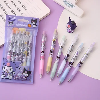 6 шт. Подвесная ручка из аниме Kawaii Sanrio с милым рисунком Куроми, нейтральная ручка, гелевая ручка, креативные канцелярские принадлежности, оригинальные подарки для детей