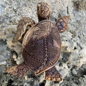Hawaiian Sea Schildpad Standbeeld Hars Houtsnijwerk Tuin Schildpad Hand-Gesneden Sculpturen Tortoise Voor Achtertuin Home Decor