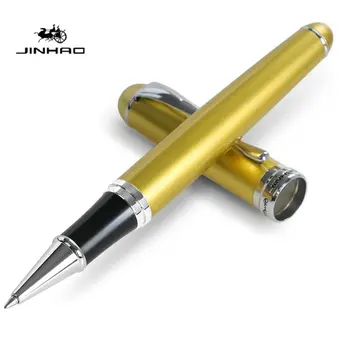 JINHAO X750 Высококачественная Симпатичная Шариковая ручка из желтого золота с красочным роликом, Школьные Канцелярские принадлежности, Брендовые Деловые Ручки для письма