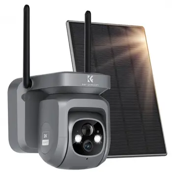 K & F Concept 1080P WiFi Солнечная камера, купольная Беспроводная камера видеонаблюдения 2K HD на открытом воздухе с солнечной батареей, домашнее наблюдение