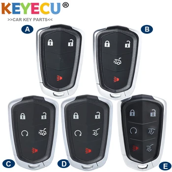 KEYECU Smart Бесключевой доступ с дистанционным управлением для автомобильных ключей для Cadillac XTS CTS CT6 ATS SRX Escalade ESV, брелок 3/ 4/ 5/ 6 Кнопки