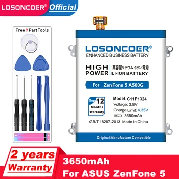 LOSONCOER 3650 мАч C11P1324 Батарея Для ASUS ZenFone 5 A500CG A501CG A500KL A500 Батарея Мобильного Телефона + Бесплатные инструменты