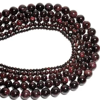 Natural Garnet Loose Beads  Gemstone Smooth Round for Jewelry Making 4/6/8/10 mm Натуральный гранат сосна жемчуг гладкий круглый