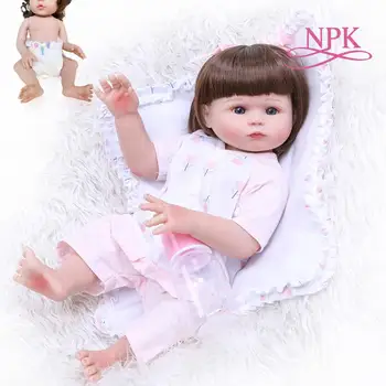 NPK 47 см оригинальная кукла bebe reborn baby настоящая мягкая на ощупь мягкая силиконовая реалистичная игрушка для купания ребенка водонепроницаемая