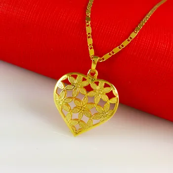 SAIYE Korea 24K Позолоченное Ожерелье с подвеской в виде сердца, Ожерелье Для Женщин, Ювелирный подарок