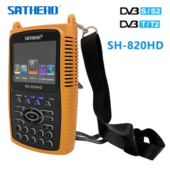 Sathero SH-820HD DVB-S2 DVB-T2 Combo Digital Signal Finder Метр Поддержка ВИДЕОНАБЛЮДЕНИЯ 3,5-дюймовый HD TFT ЖК-экран 8PSK 32APSK VS 810HD