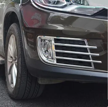 Автомобиль-стайлинг ABS Хромированные Противотуманные фары декоративная Рамка крышка наклейка чехол для Volkswagen vw Tiguan 2013-2016 автоаксессуары