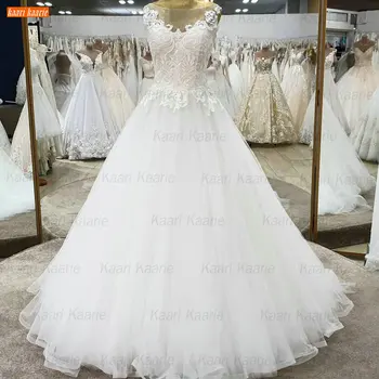 Бальное Платье Свадебные Платья 2021 Белое свадебное Платье С Кружевной Аппликацией, пышное Платье Невесты На Молнии Без Рукавов suknie slubne