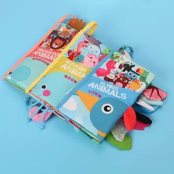 Безопасная моющаяся тканевая книжка для морских/летающих/младенцев при прорезывании зубов, Сенсорная игрушка, подарок для душа ребенка, тканевая книжка для малышей, мягкая тканевая книжка