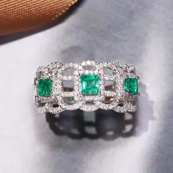 Высококачественное кольцо с сокровищами изумрудного цвета, женское изысканное геометрическое кольцо с цирконом в виде капли воды, подарок на День рождения Оптом