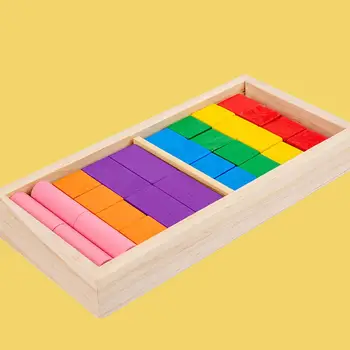 Геометрические деревянные блоки Развивающая игрушка-головоломка Красочные Математические игрушки Монтессори Геометрические твердые тела для мальчиков и девочек Детские подарки для детей