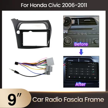 Двойная панель автомобильного радиоприемника Din для Honda Civic Android Мультимедийный компакт-диск, панель для монтажа на приборной панели, Комплект для отделки лицевой панели