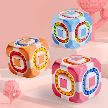 Декомпрессионные игрушки Вращающийся Волшебный кубик, вращающаяся игрушка-вертушка для снятия стресса, креативная обучающая игрушка-головоломка для детей, подарки