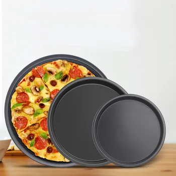 Домашние камни для пиццы, Антипригарная форма для выпечки, 6-10-дюймовая форма для пиццы, черная круглая форма для выпечки из углеродистой стали, Форма для пиццы, инструменты для выпечки