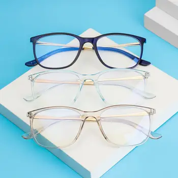 Женские мужские портативные квадратные винтажные очки в ультралегкой оправе с защитой от синего света, защитные очки для глаз
