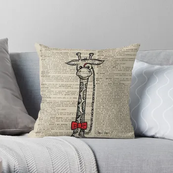 Жираф с моноклем, декоративная подушка, диванные подушки