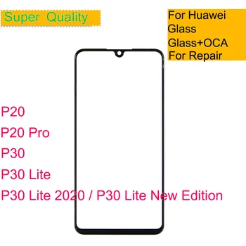Замена для Huawei P30 Lite 2019 2020 Переднее внешнее стекло ЖК-объектив Сенсорная панель P20 Pro Стекло с ОСА