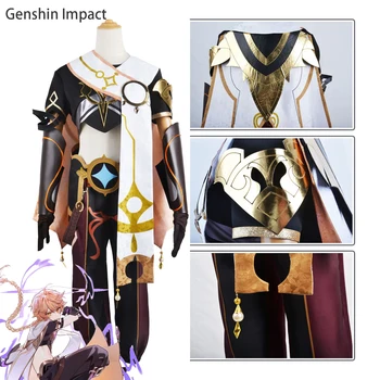 Игра Genshin Impact Aether Косплей костюм Парик Обувь Координаты Карнавал Хэллоуин Униформа комиксов для мужчин