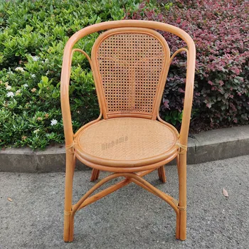 Китайские Обеденные стулья Кухонный стул из натурального ротанга Офисное кресло Компьютерный Обеденный стул ручной работы Креативный стул с простой спинкой