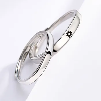 Кольцо для пары Корейская версия Простое Солнце Луна Мужская и Женская Любовь на расстоянии Солнце Луна Звезда Парное Кольцо