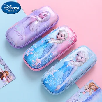 Коробка канцелярских принадлежностей Disney Kawaii Frozen Elsa, пенал повышенной емкости для девочек начальной школы, Милые подарки, детские сумки для карандашей, новинка