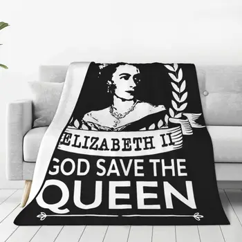 Королевская картина Елизаветы II Портрет Вязаные одеяла Фланелевое Супер Теплое одеяло для постельных принадлежностей Диван Одеяло для спальни