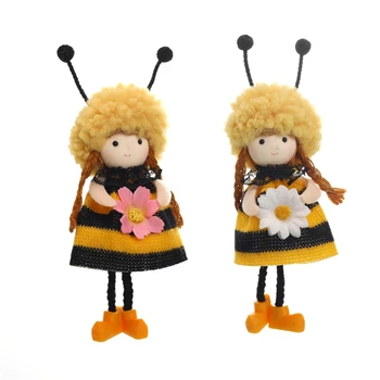 Кукла-подсолнух, Пчела, Полосатая девочка, Кукольные украшения, Пасхальная Медоносная пчела, куклы-эльфы с украшением фестиваля цветочных пчел, Плюшевые игрушки