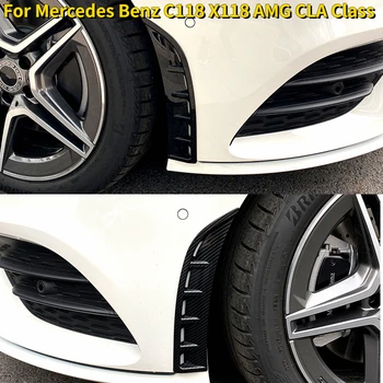 Лезвие Ветрового Ножа Переднего Бампера Mercedes C118 X118 AMG CLA35 CLA250 CLA220 CLA200 CLA180 2019-2023 Canbon Look отделка Спойлера