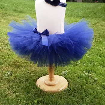 Милые голубые юбки-пачки для девочек Детские балетные нижние юбки из тюля с цветочным бантом для волос Детские юбки для костюмов на День рождения