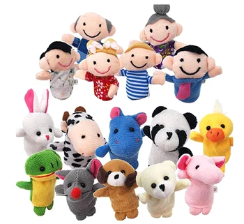 Милые детские плюшевые игрушки, пальчиковые куклы, рассказывающие истории, реквизит, 10шт животных или 6шт семейных кукол, детские игрушки, детский подарок GYH