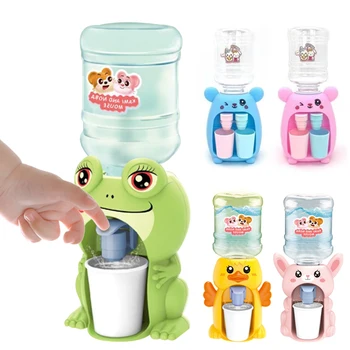 Мини-детская игрушка с двойным диспенсером для воды с милым розово-голубым фонтаном для холодной/теплой воды, сока, молока, имитирующим фонтанчик для питья, Кухонные Игрушки