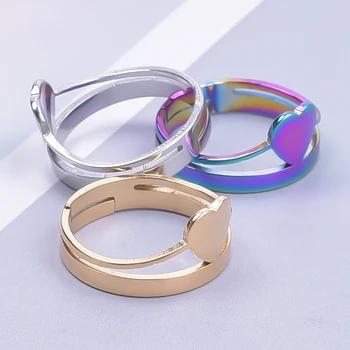 Минималистичные и модные ювелирные изделия в форме сердца Винтажные кольца из нержавеющей стали для женщин Регулируемые Классические кольца для пальцев Принадлежности для любителей