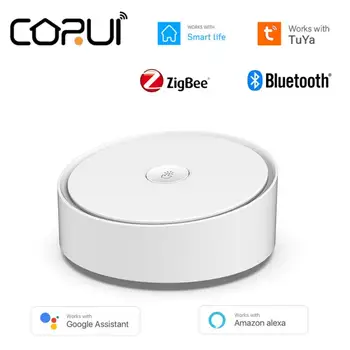 Многорежимный шлюз CORUI Tuya Bluetooth, многопротоколный шлюз Zigbee со светодиодной подсветкой для Smart Life Alexa Google Home