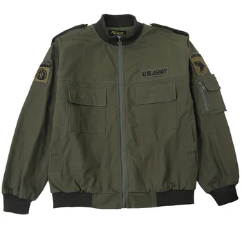 Мужская рабочая куртка 101 воздушно-десантной дивизии, летная куртка, уличная мужская одежда из чистого хлопка