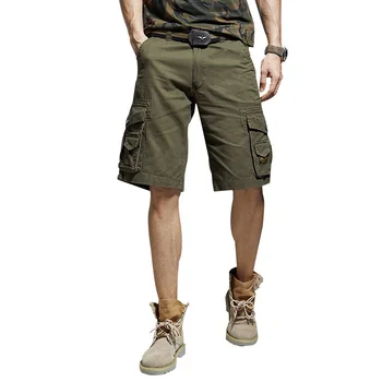 Мужские стрейчевые прямые камуфляжные шорты-карго большого размера, летние хлопковые спортивные тренировки для скалолазания на открытом воздухе, тактические армейские короткие брюки