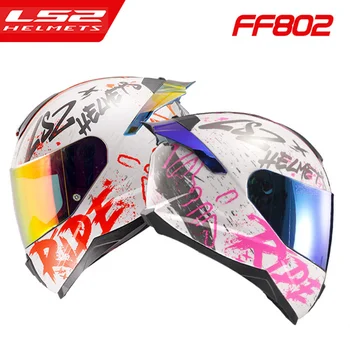 Мужской Женский мотоциклетный шлем LS2 FF802 Clown Full Face для мотокросса Casco Одобрен Moto Casque 3C