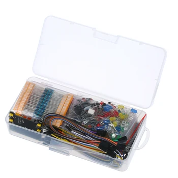 Набор макетных плат 830, Базовый стартовый набор электронных компонентов с макетным кабелем, резистором, конденсатором, светодиодным потенциометром для Arduino
