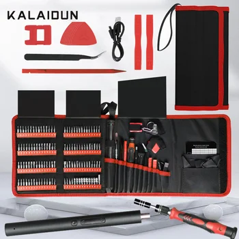 Набор электрических отверток KALAIDUN, Зарядка литиевой батареи, Беспроводная электрическая отвертка с 3 светодиодными лампочками, комплект электроинструмента для ремонта