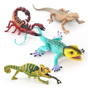 Наборы игрушек с моделями животных-амфибий, Ящерица-хамелеон, пластиковые фигурки, Развивающая игрушка для детей, Игрушечная фигурка в подарок