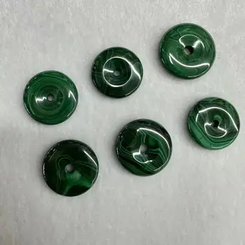 Натуральный зеленый малахитовый круг Кулон 30 мм Женские и мужские ювелирные изделия Подарки Мода Большая капля Зеленого малахитового ожерелья Оптом